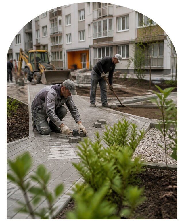 Благоустройство двора многоквартирного дома в Большой Камне